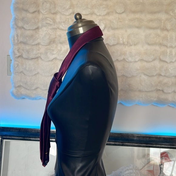 Nautica  purple with black striped silk Tie unisex - Picture 4 of 7